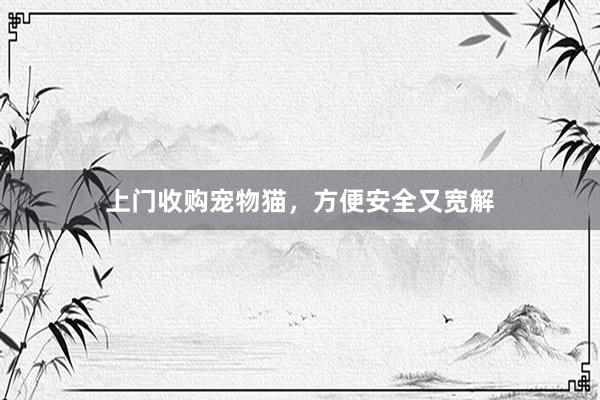 上门收购宠物猫，方便安全又宽解